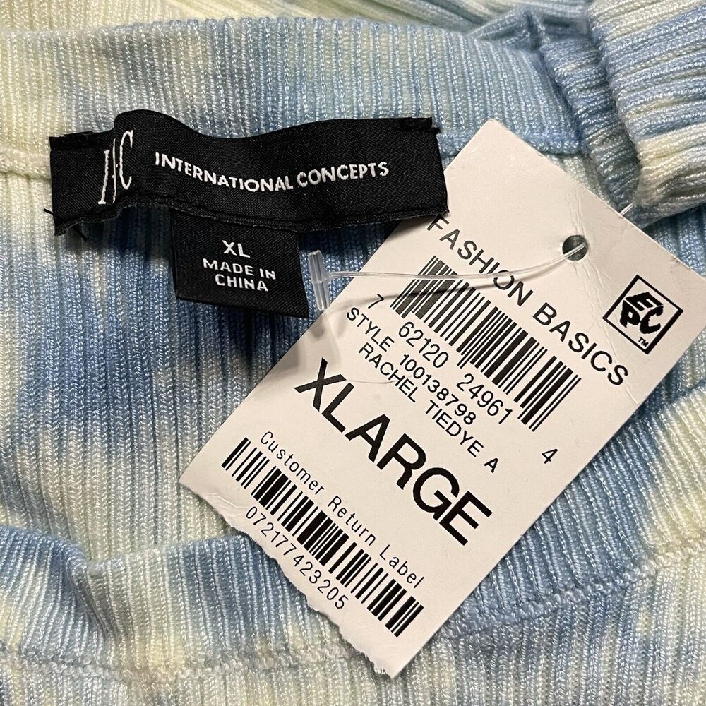 INC International Concept X-Large Sweater Long Sleeve Keyhole Cut-Out Tie-Dye - Picture 6 of 8